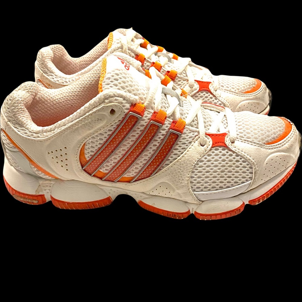Adidas Women’s Cross Trainer Tennis Shoes White Orange Sz 5